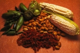 Corn, peppers, beans and crawfish